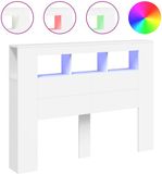 vidaXL Hoofdeinde met LED 140x18,5x103,5 cm bewerkt hout wit