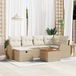 vidaXL Tuinbank Set met Kussen en Opslag, 7 Stuks, Beige, Poly Rattan