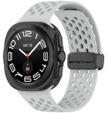 Wigento Samsung Galaxy Watch Ultra 47mm: siliconen horlogeband met magnetische sluiting, vervanging, grijs