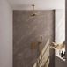 Brauer Gold Carving Thermostatische Regendoucheset Inbouw - Hoofddouche 20 cm - 3 Weg - Handdouche Staaf - Doucheslang - Wandaansluitbocht - Geborsteld Goud