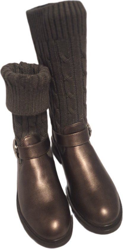 IDEAL SHOES Sock Boots - Grey - Size 37