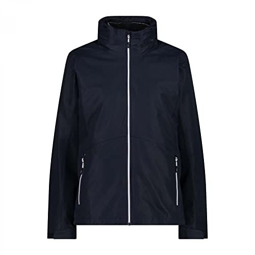 CMP - Woman Jacket Zip Hood Detachble Inn.Jacket - Black Blue - Size 40