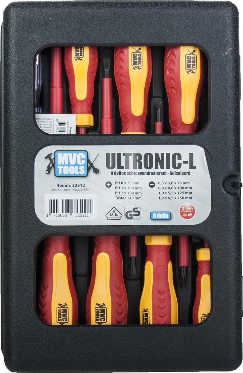MVC Tools Schroevendraaierset Geïsoleerd 8-Delig - Opbergbox