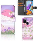 B2Ctelecom Samsung Galaxy A21s Telefoonhoesje met Pasjes Bird Flying