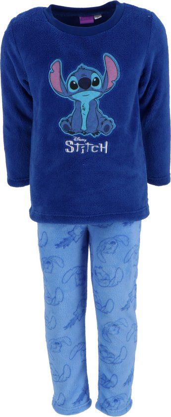 4KidsOnly Mister License Lilo & Stitch Coral-Fleece Pyjama - Maat 98/104 - Blauw - Kind