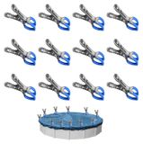 Set de 12 pinces métalliques pour couverture de piscine