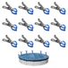 Set de 12 pinces métalliques pour couverture de piscine