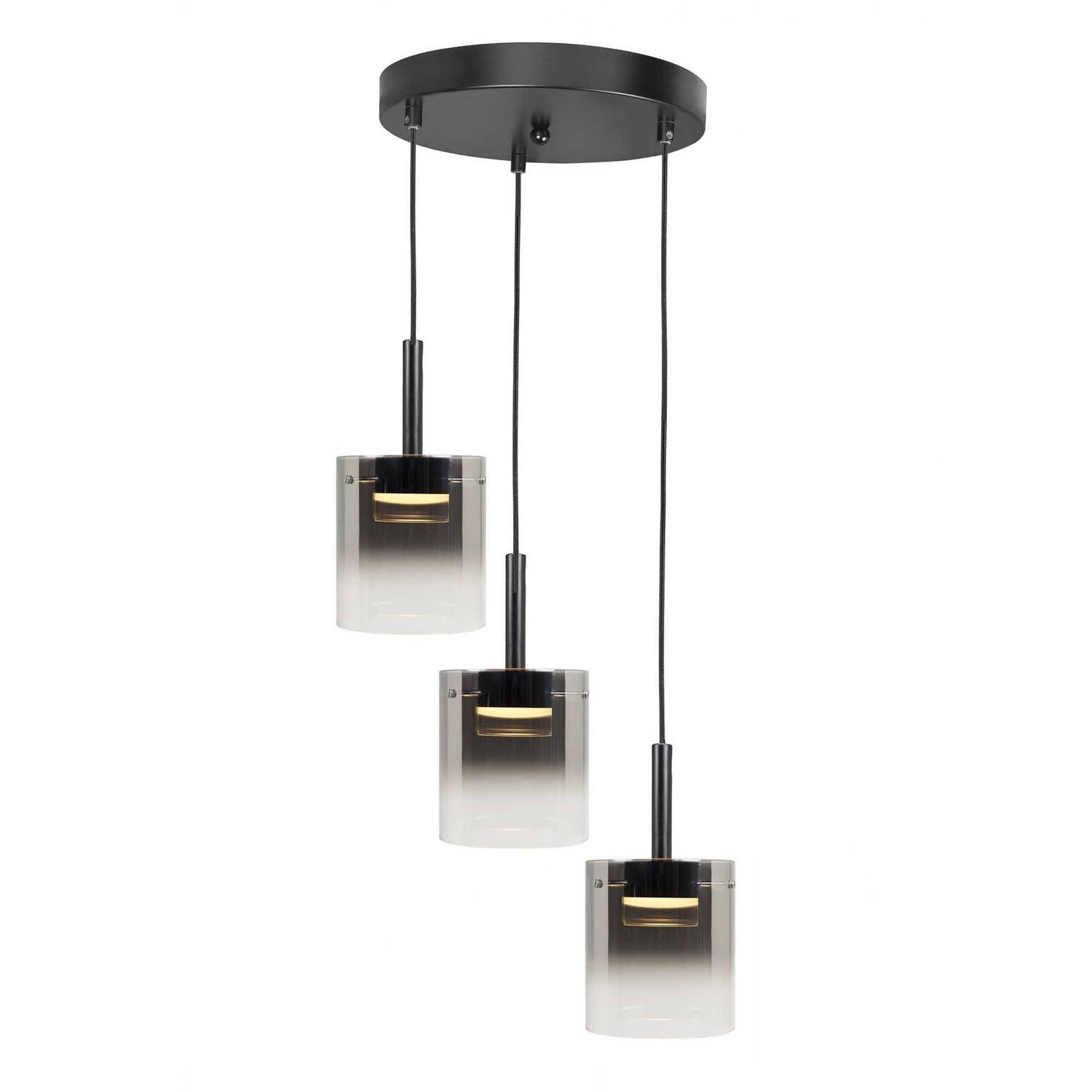 HighLight hanglamp Salerno 3 lichts - zwart | metaal