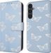 iMoshion Book Case hoesje voor Samsung Galaxy S23 FE - Blauw / Butterfly - Met pasjeshouder