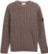Tom Tailor Pull en maille à torsades - Taille L - marron blanc cassé plaqué