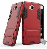 htdmobiles Beschermhoes voor Huawei Y5 en Y6 (2017), van gehard glas, rood