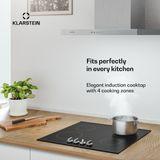 Klarstein Kochheld inductiekookplaat - 4-pits elektrische inductiekookplaat, 7200W boost, draaiknopbediening, matglas, oververhittingsbeveiliging, restwarmte-indicator, 60 cm kookplaat
