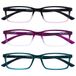 OPULIZE See 3 Stuks Blauw Licht Blokkeert Leesbril Roze Purper Turkoois Computer Ontspiegeld Unisex BBB9-45Q +2,00