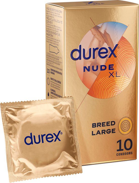Durex Nude XL Condooms - 10 stuks - Ultra Dun - Huid op Huid gevoel