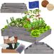 Modo24 ZP09 Carré Potager Surélevé En Escalier Modulable, Bois De Pin, Herbes/légumes, Jardin/terrasse/balcon, 36x117x120 Cm, Gris