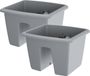 Prosperplast 4x Kunststof balkon plantenpotten/bloempotten lichtgrijs 29 cm