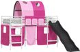 vidaXL Bunkbed for children with curtains White and pink 100 x 190 cm