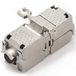 1aTTack.de Cat. 6A Keystone Connector Gereedschapsvrije IDC-aansluiting naar IDC-aansluiting AWG 22 naar AWG 26 Brons Vernikkeld Zilver 1 stuk
