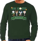 Bellatio Decorations Foute Kersttrui/sweater heren - de hosti band - groen - kerstmuziek - band XXL