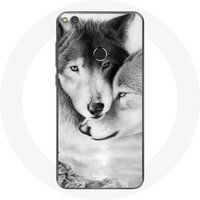 Maniacase Etui voor Huawei P8 Lite 2017 Wolf Duo Dieren