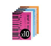 Clairefontaine 96621C - Geniet Blok GraF'it - 80 Vellen Effen Schetspapier - Uitneembare Vellen - A5 14,8x21 cm 90g - Willekeurige Omslagkleur - Pakket van 10 Blokken