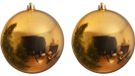 Decoris Kaemingk B.V. 2x Grote gouden kunststof kerstballen van 20 cm - glans