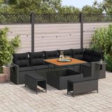 Maison Exclusive - Ensemble de jardin 9 pièces, ensemble de salon en polyrotin noir