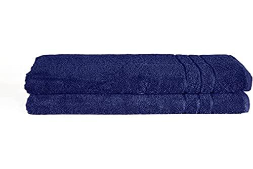Komfortec 2 handdoeken voor sauna - 80 x 200 cm - marineblauw