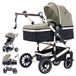 Daliya Poussette Daliya® NEOMOVE 2 en 1 : nacelle et siège sport tout-en-un, poussette canne, châssis en aluminium, poussette de voyage, poussette combinée avec grand panier