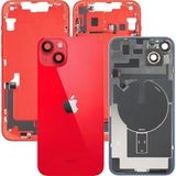 Apple iPhone 14 Plus Battery Cover, with Middle Housing, Complete Parts, Red, Premium Swap