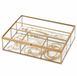 Home & Styling Sieradenkistje - goudkleurig - 5-vaks - metaal met glas - 26,5x21,5x7 cm