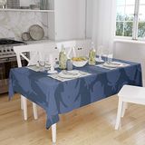 Bonamaison Tafelkleed, Anti-Mold, Sneldrogend, Waterdicht, 100% Polyester Tafellaken, Blauw, 140 x 160 Cm