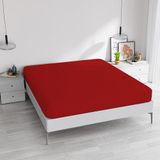 Hoeslaken Elegant Hoeslaken, 35 cm, Rood, Tweepersoonsbed