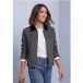 Veste courte à col en tissu côtelé