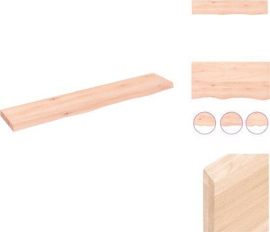 vidaXL Wandschap - 100x20x4 cm - onbehandeld - massief - eikenhout