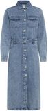 Ichi Damesjurk Minda Kort Polyester Lange Mouw Klassieke Kraag Effen Middenblauw Maat 42