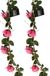 Bellatio Design Guirlande de fleurs artificielles roses - 2x - 145 cm - rose