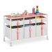 Relaxdays speelgoedkast - 6 lades - 61,5x100x40,5 cm - kinderkast - opbergkast kinderen - wit-roze