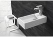 Wiesbaden Solid Surface lavabo - 40x20x10cm - blanc mat - gauche