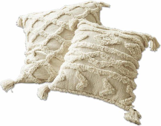 LOBERON Kussenhoes set van 2 Linares crème