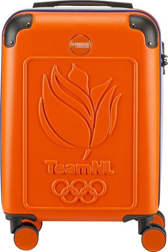 Princess Traveller TeamNL Handbagagekoffer - Oranje - Parijs Editie - 55 cm - Hardcase