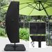 ABCCANOPY Beschermhoes voor 260 cm tot 400 cm parasol/zweefparasol, waterdichte outdoor parasol-afdekking met ritssluiting en stang, groot, zwart