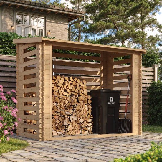 Intergard Houtberging haardhoutberging robuust voor haardhout 130x228x199cm