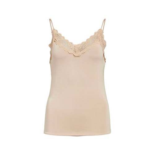 OBJECT OBJECT singlet OBJLEENA met kant beige