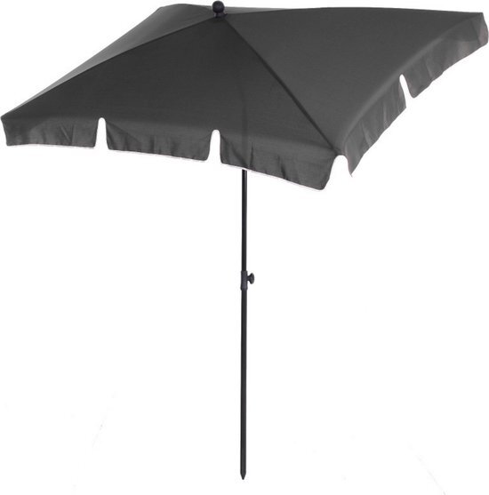 Zenzee Zonnescherm - Parasol - Balkonparasol - Balkon parasol - Strandparasol - Rechthoek - Knikbaar - 200 x 125 cm - Grijs