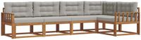 vidaXL Hoek loungeset 5-delig Acacia Hout Naturel en Lichtgrijs