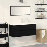 vidaXL Wastafelmeubel voor badkamer, Zwart Eiken, 90 x 39 x 62 cm