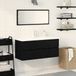 vidaXL Wastafelmeubel voor badkamer, Zwart Eiken, 90 x 39 x 62 cm