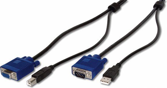 ASSMANN Electronic AK 82301 KVM kabel 1.8 m Zwart