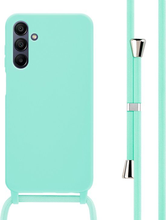 iMoshion Hoesje Samsung Galaxy A15 (5G/4G) - Siliconen Hoesje met Koord - Mintgroen